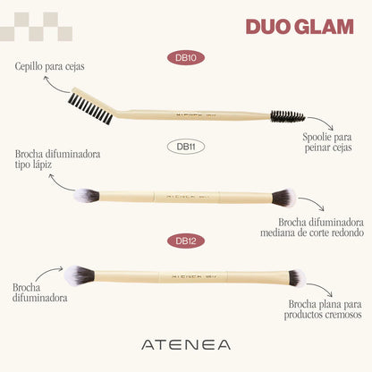 BROCHA DUO PLANA CREMA Y DIFUMINADORA| ATENEA